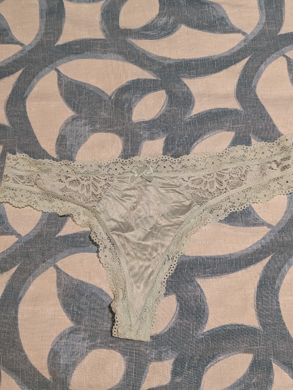 Victoria's Secret Lace-Trim Bikini Panty - Light Blue - M
